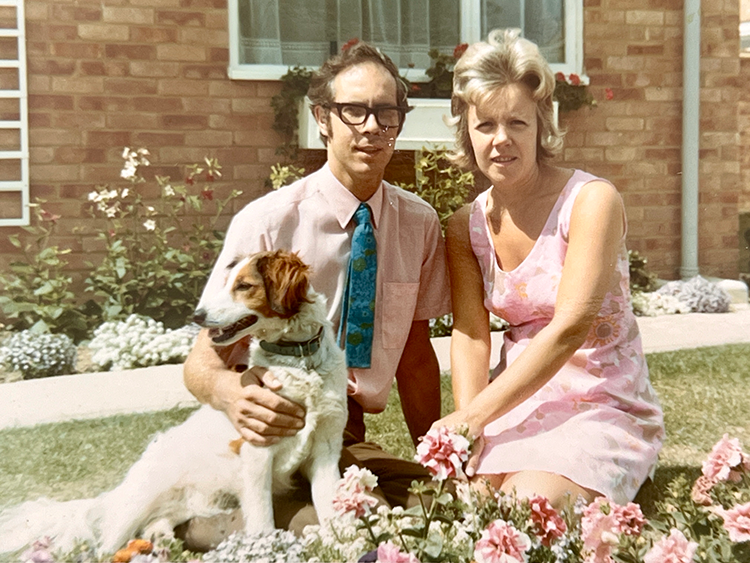 My first dog Nip with Mum & Dad, 1970